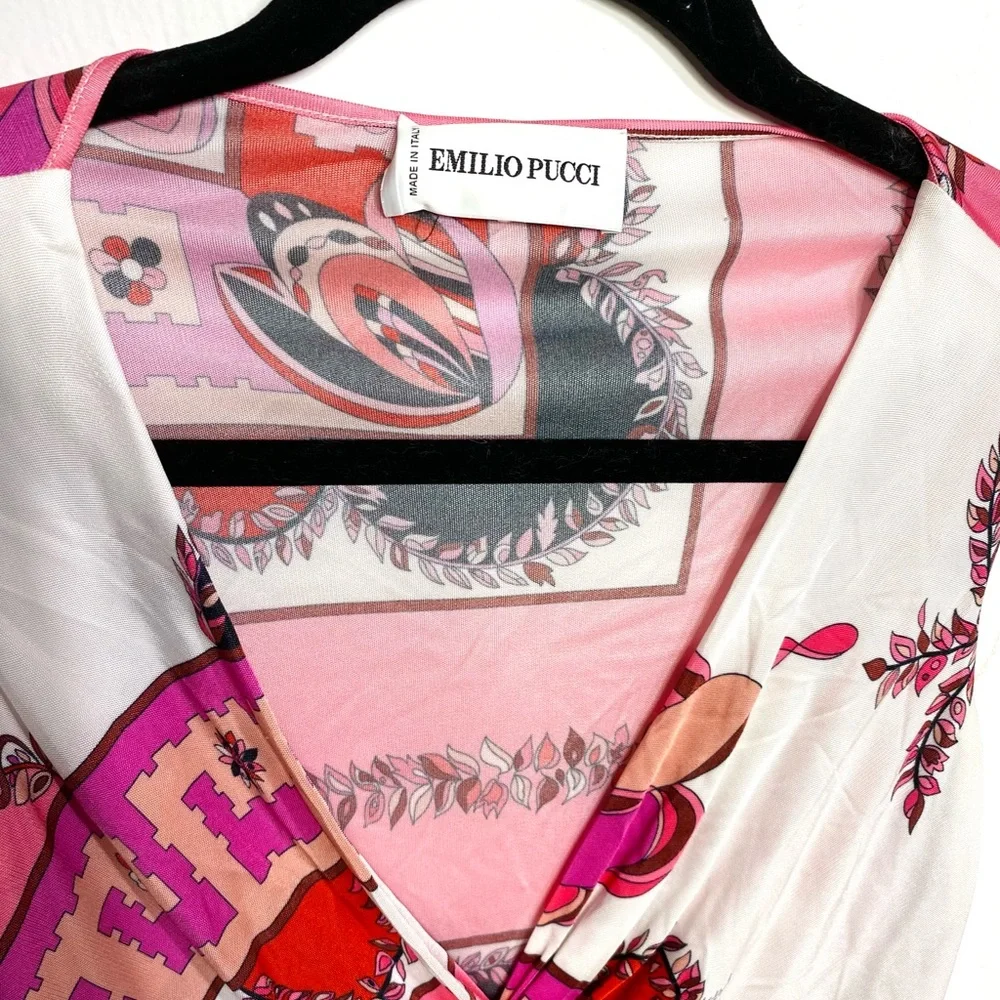 Emilio Pucci white pink red geometric print dress - Picture 14 of 16